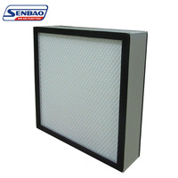 Filtre HEPA H14 certifié ISO Senbao avec efficacité de 99,99 %, cadre en aluminium, filtre en boîte, nouveau panneau plissé, garantie 1 an