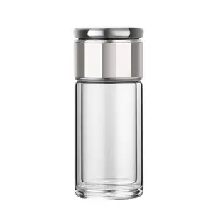 2023 Hot Sale Double Wall Glass Stainless Steel Tea Infuser Tea Cup Sports Glass Water Bottle