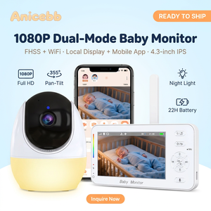 อานิเซบบ์เครื่องเฝ้าดูเด็กไร้สายไม่มีไวไฟ 1080P HD กล้อง 4.3 นิ้ว FHSS 300 ม. ระยะไกลการมองเห็นตอนกลางคืนเสียงสองทางแพนเอียง 22H - Product Image 1