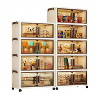 Armoire de rangement pliable en plastique, organisateur de jouets rectangulaire, sans installation, design moderne et simple, salon, chambre d'enfant