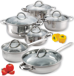 6 PCS Modern Eco-Friendly Stainless Steel Cookware Set Tempered Glass Lids Frying <b>Pan</b> Stock <b>Pot</b> Sauce <b>Pan</b>-Gas Home Cooking - Product Image 1
