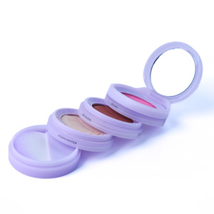 Sang Trọng Rỗng Bốn Lớp Nhỏ Gọn Bột Trường Hợp Mỹ Phẩm Ép Bột Trường Hợp Trang Điểm Với Gương Và Bàn Chải Bột - Product Image 5