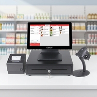 Sistema de Punto de Venta con Pantalla Dual de 15.6"+11.6", Windows, Táctil Capacitiva, Caja Registradora para Supermercados