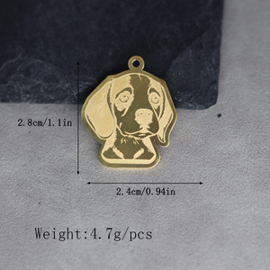 Collar con colgante de perro Qiandis Cute Animal <span class=keywords><strong>Beagle</strong></span>, joyería de dibujos animados de acero inoxidable, accesorio DIY para mujer - Product Image 4