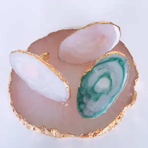 Nova textura japonesa ajustável cor paleta mini shell terebintina anel ágata board