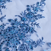 Tissu en dentelle blanc pur, perles brodées, tissu en dentelle à paillettes, tissu en dentelle à mailles, tissu pour robe de mariée