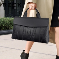 Grand sac à main et sac à main noir de luxe amérique avec logo personnalisé RZCK pour femmes de créateur Sacs fourre-tout Sac à main moyen en cuir PU tissé pour femmes