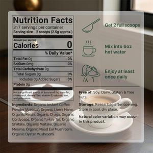 천연 OEM 유기농 혼합 사자 갈기 동충하초 Reishi Chaga 터키 꼬리 마이 타케 버섯 커피 파우더 6 in 1 - Product Image 3