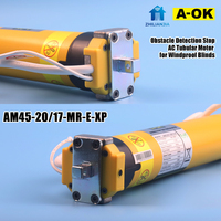 Motor Tubular de Aleación de Aluminio A-OK de 45 mm, IP65, Resistente al Agua, CA 220V, Alto Torque, Control Remoto RF, para Persianas Enrollables, Pérgolas y Toldos de Exterior