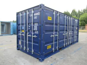 Container aperto da 20 piedi con un'estremità e un lato completamente aperto