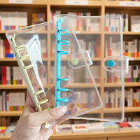 Carnet de budget A5 A6 en PVC transparent, mini-classeur à spirale rechargeable, coloré, pour billets et planificateur, vente en gros