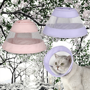 बिल्लियों/कुत्तों/पालतू जानवरों के लिए समायोज्य नरम सुरक्षात्मक वसूली एलिज़ाबेस्थान ई-कॉलर पीसी + डेक्रोन सामग्री टिकाऊ ठोस पैटर्न - Product Image 5