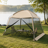 Grande tente de camping imperméable 2-en-1 avec auvent pare-soleil, abri portable pour 4 à 10 personnes, idéal pour le camping en famille, les pique-niques et la plage