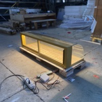 Vitrine à sandwichs lumineuse LED personnalisée en verre pur, durable, pour magasin de détail et centre commercial, comptoir de boulangerie, équipement de salade