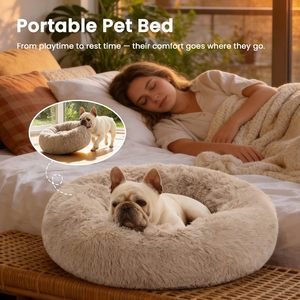 Nueva Cama Redonda de Lujo para Perros, Cómoda Cama para Perros Tipo Donut, Alfombra Lavable para Gatos, Cojín Cálido para Mascotas - Product Image 4