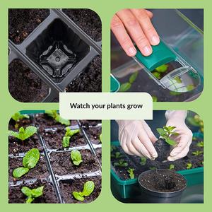 1 Pack Heavy Duty Mini Garden 24 Cells <strong>Windowsill</strong> Growing Seed Tray <strong>Propagator</strong> Greenhouse Pot Set with Humidity Vents Domes - Product Image 4