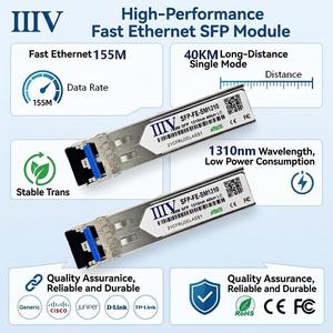 SFP模块 155M 1310nm 40KM 双端口 LC SMF 光纤收发器 兼容快速以太网交换机 OEM 支持 3 年保修 - Product Image 1