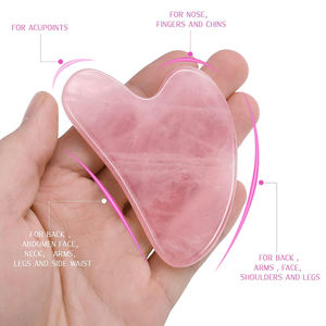 Logotipo personalizado antienvejecimiento Rosa cristal cara Jade Gua Sha hogar masajeador en forma de corazón Gua Sha <span class=keywords><strong>Guasha</strong></span> tablero - Product Image 3