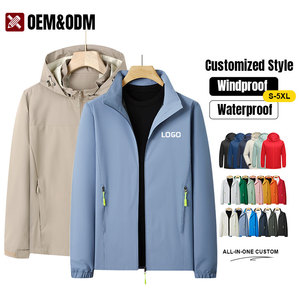 Vestes d'extérieur imperméables personnalisées, design vierge pour activités d'équipe, coupe-vent à <span class=keywords><strong>capuche</strong></span>, vêtements de travail, <span class=keywords><strong>veste</strong></span> pour <span class=keywords><strong>homme</strong></span> avec logo brodé - Product Image 1