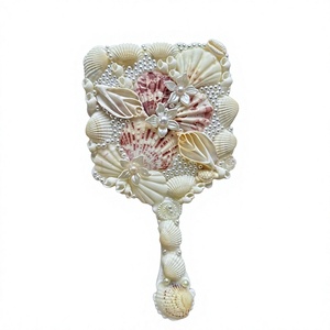 Natural Handmade Seashell Compact <b>Mirror</b> with Coastal Beach Shell Decoration Portable <b>Pocket</b> Makeup <b>Mirror</b> for Travel Gift Bouti - Product Image 1