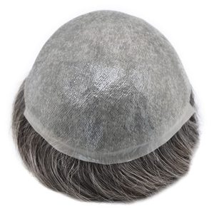 Mixed Grey Human Hair <b>Men</b> Toupee Ultra Thin Skin Base 100% Indian Hair Replacement <b>Wig</b> <b>for</b> <b>Men</b> - Product Image 2