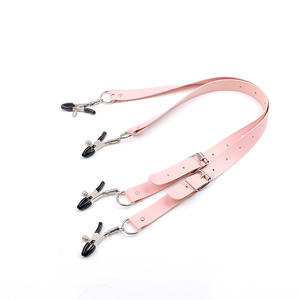 Metal meme Labia ve meme kelepçe açık bacak deri kemer açık uyluk Labia klitoris klip BDSM seks oyuncakları kadınlar için - Product Image 3