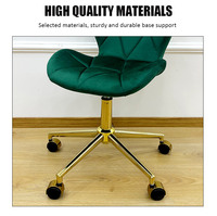 Chaise de salle à manger et de maquillage pivotante réglable en hauteur en velours avec logo personnalisé, idéale pour la maison, avec roulettes