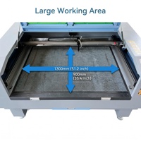 Machine de découpe laser CNC 1390 1300*900mm avec dispositif rotatif pour objets ronds, gravure et découpe de bouteilles en verre
