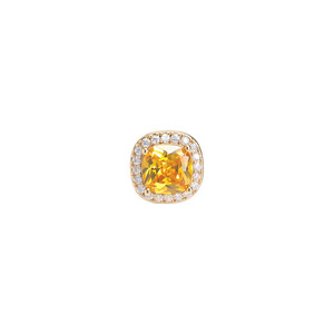 Dinle S925 Sterling <b>Silver</b> <b>Stud</b> Earrings Golden Sugar Cube Bezel Setting Everyday Wear For Women - Product Image 3