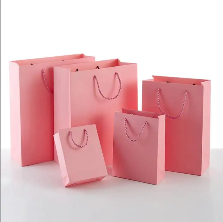Bolsa de papel laminada con logotipo personalizado, diseño elegante, boutique de mármol, regalo