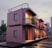 Casas prefabricadas modernas dúplex de dos pisos personalizadas 20 pies fácil de montar casa de contenedores de paquete plano Tailandia