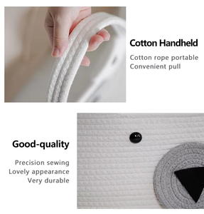 Keranjang Bayi Moses dari Tali Katun, Keranjang Moses Bayi Baru Lahir yang Portabel, Tempat Tidur Bayi dari Tali Katun - Product Image 3