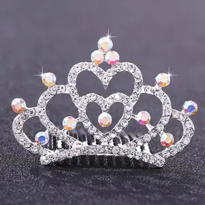 Cerimonia nuziale di modo bambini di gioielli della corona di spettacolo Per Bambini corona di colore del rhinestone delle ragazze corona