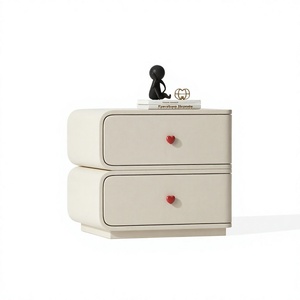 Table de chevet ovale moderne, table de chevet compacte en bois, armoire de rangement pour chambre à coucher, hôtel - Product Image 4