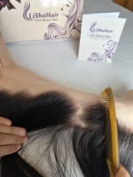 Nudos Invisibles para Encaje HD, Cabello Virgen Europeo con Cutícula Alineada, Topper Frontal para Mujer con Línea de Cabello Recesada, Sin Pegamento