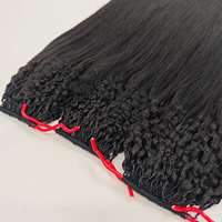 Extensions de cheveux au crochet en plumes pré-bouclées, style bohème, pour tresses, effet plumeux, en cheveux humains, très demandées en Corée
