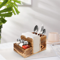 Vente en gros Boîte à mouchoirs en bois de bambou écologique Porte-serviettes avec assiette de rangement sel poivre Type de plat
