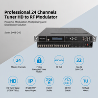 Modulator TV UHF All in One HD SD Video ke Coax RF 24 ISDB-T DVB-T untuk Integrator Sistem Hotel Operator Siaran DVB
