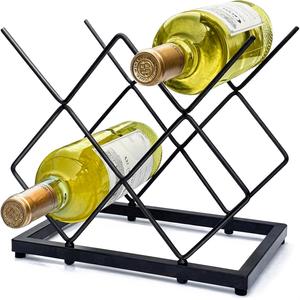 Exhibidor de Vino Contemporáneo en Zig-Zag - Estante Metálico Arquitectónico para Botellas, Ideal para Salones y Atrios de Hoteles - Product Image 1