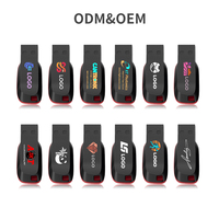 Flashdisk Custom Logo USB Stick Grosir Plastik Hitam USB Flash Drive Pendrive USB 2.0 4GB 8GB 16GB 32GB 64GB 128GB