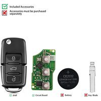 Llave Remota Universal con Cable XHORSE XKB501EN para Volkswagen B5, Tipo 3 Botones, para Herramienta de Llaves VVDI, Versión en Inglés