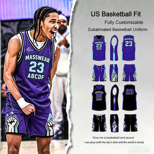 Ensemble d'uniformes de basketball réversibles personnalisés en gros, maillot à séchage rapide avec motif poing pour commandes groupées d'équipes intramurales - Product Image 2