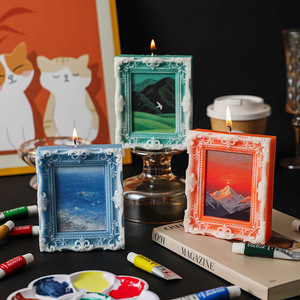 Candele Profumate Artigianali Stile Pittura a Olio con Cornice Portafoto - Pezzi Decorativi all'Ingrosso, Oggetti per Oggetti Scenici Fotografici, per Creare Atmosfera Natalizia - Product Image 4