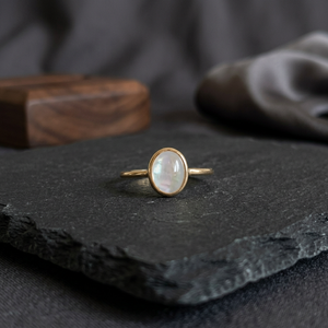 Natural <b>Moonstone</b> Gemstone <b>Ring</b> 925 Sterling Silver Classic Wedding Anniversary Party Jewelry Women's Silver Plated Custom Logo - Product Image 2