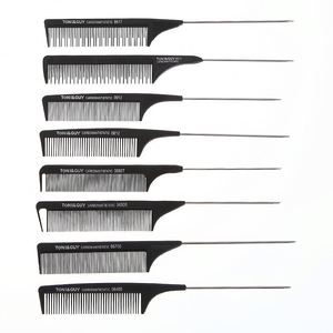 Échantillon gratuit Peigne noir pour couper les cheveux en carbone Anti-statique Poussez - Tondez le peigne à main - Product Image 4