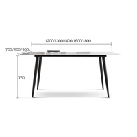 Fabricant de meubles, table à manger de luxe avec plateau en pierre frittée pour 6 à 8 personnes, ensemble de chaises de salle à manger en pin recyclé