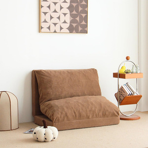 Coussin de siège pliable multifonctionnel pour petits espaces et usage occasionnel, design en velours côtelé marron - Product Image 5