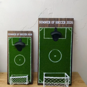 Décapsuleur <span class=keywords><strong>mural</strong></span> en forme de terrain de football avec récupérateur de bouchons, ouvre-bouteille à thème football, décoration pour cuisine et salle de <span class=keywords><strong>jeux</strong></span> - Product Image 6