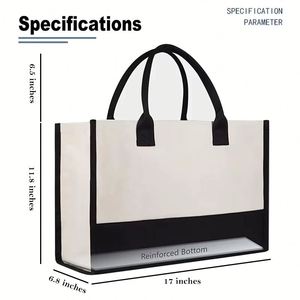 Cross-border Spot-stocked Blank <b>Canvas</b> Tote <b>Bags</b> <b>Large</b> Capacity with Logo Printing Personalized Custom Shopping - Product Image 3