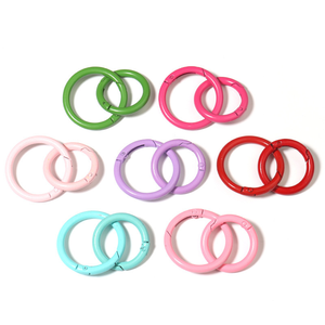 Móc Lò Xo Màu Móc Tròn Carabiner Keychain Túi Clips Móc Kim Loại O Ring - Product Image 6